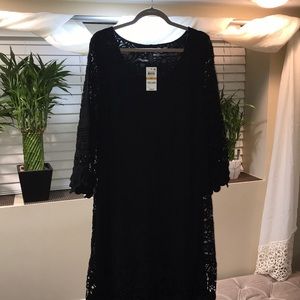 Alfini Woman Black crochet Dress Plus Size 3x
